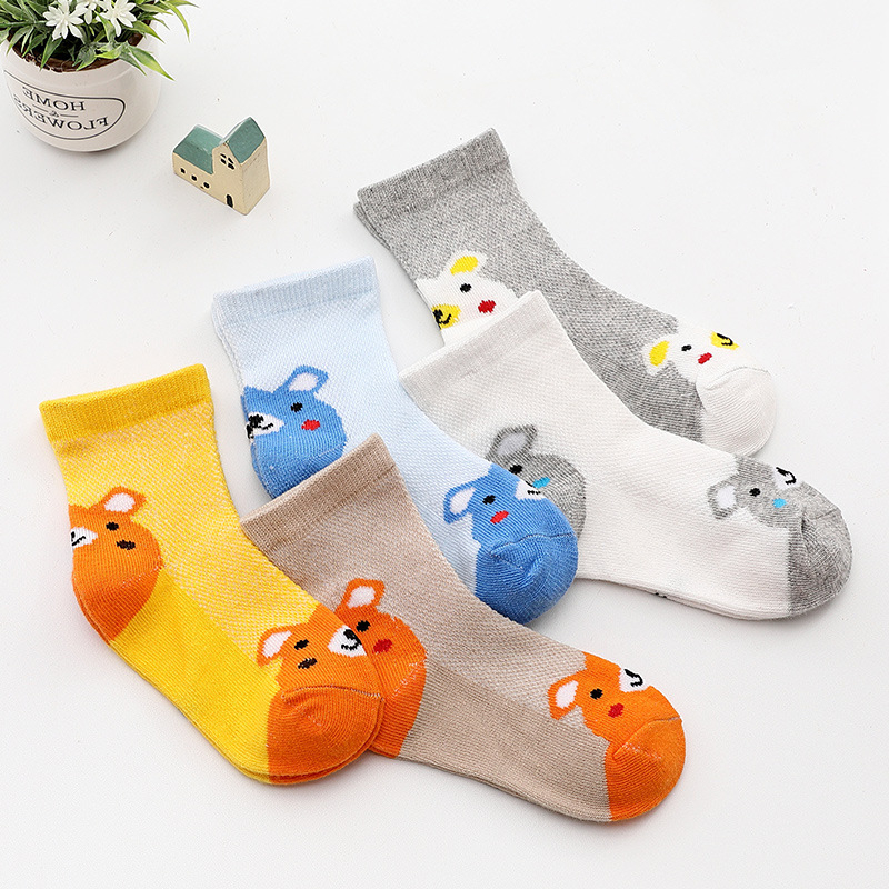 10 Pairs Baby Children Polyester Socks Boys Girls Ankle Socks